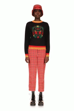 Anna Sui Neo Plaid Pants Red Resort '22