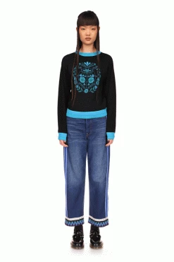 Anna Sui Trimmed Jeans Blue Resort '22