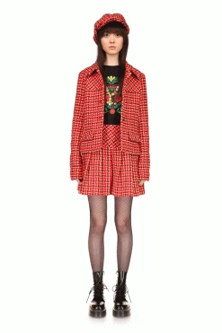 Anna Sui Neo Plaid Jacket <br> Red Resort '22 9 Anna Sui Neo Plaid Jacket Red Resort '22