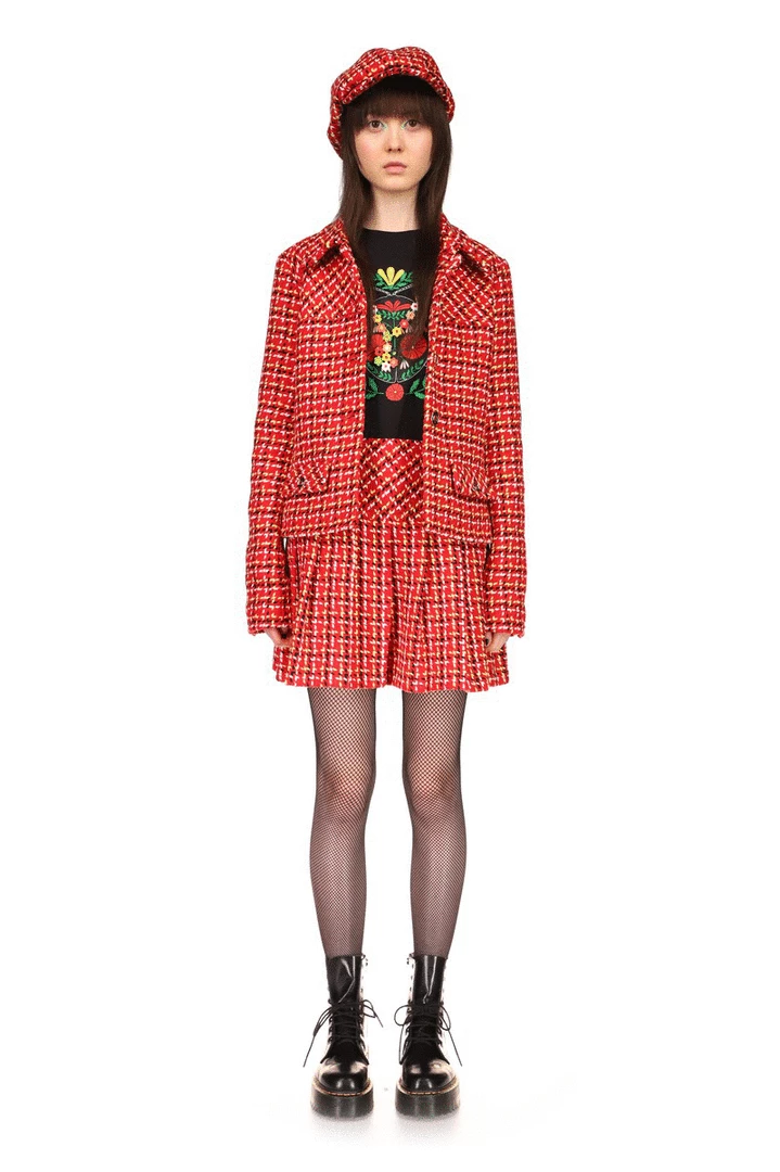 Anna Sui Neo Plaid Jacket <br> Red Resort '22 6 Anna Sui Neo Plaid Jacket Red Resort '22
