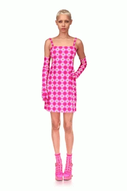 Anna Sui Utopian Gingham Cutout Dress Spring '22