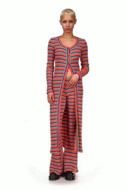 Anna Sui Rainbow Stripe Dress Rainbow