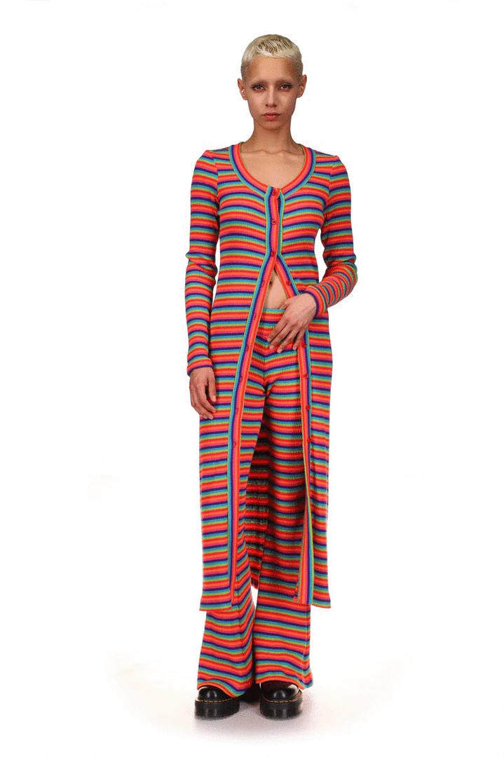 Anna Sui Rainbow Stripe Dress <br> Rainbow 4 Anna Sui Rainbow Stripe Dress Rainbow