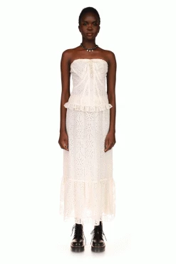 Anna Sui Aesthetic Eyelet Corset Top Cream Resort '22