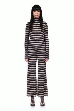 Anna Sui Fall / Winter '21 Metallic Stripe Knit Top