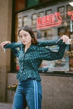 Resort '22 Anna Sui X Batsheva Grace Top Cornflower