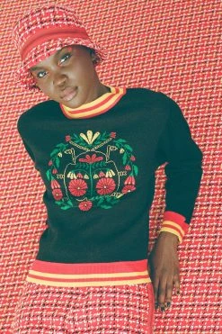 Anna Sui Resort '22 Beetle Sweater Red