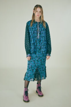 Anna Sui Field Flower And Rosy Dot Top Cornflower