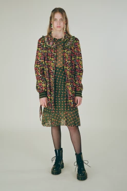 Anna Sui Resort '22 Rosy Dot Asymmetric Mesh Tank Top Red