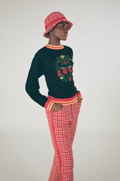 Anna Sui Resort '22 Beetle Sweater Red