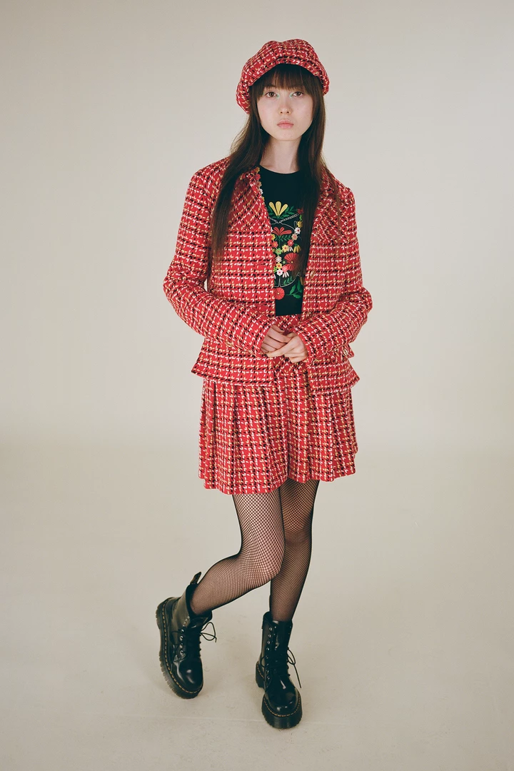 Anna Sui Neo Plaid Jacket <br> Red Resort '22 4 Anna Sui Neo Plaid Jacket Red Resort '22